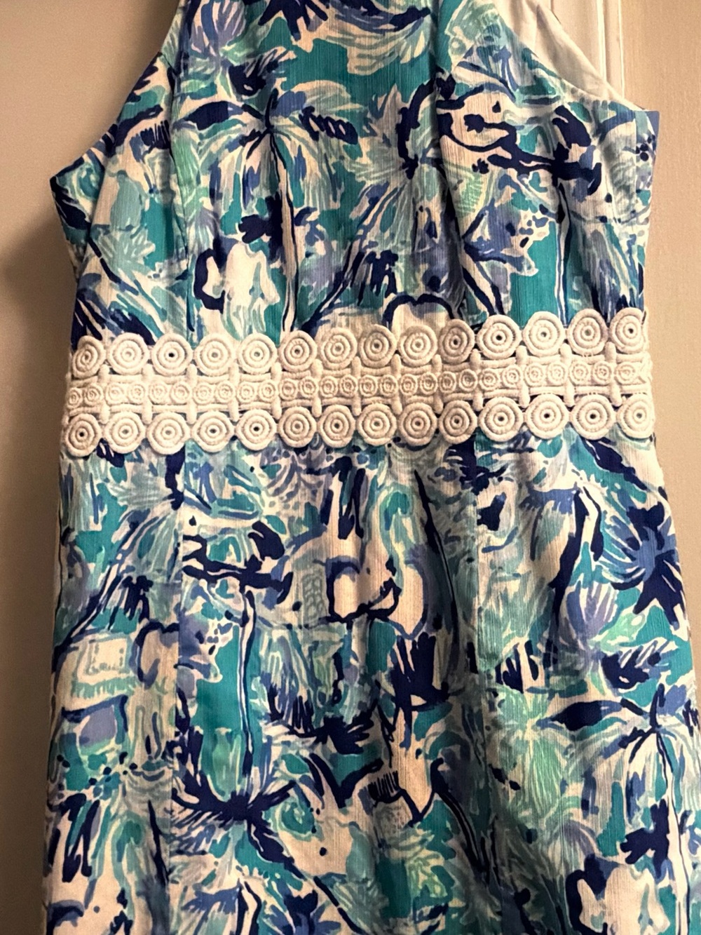 NWOT Lilly Pulitzer Floral Midi Dress – Blue & Green – Size 4